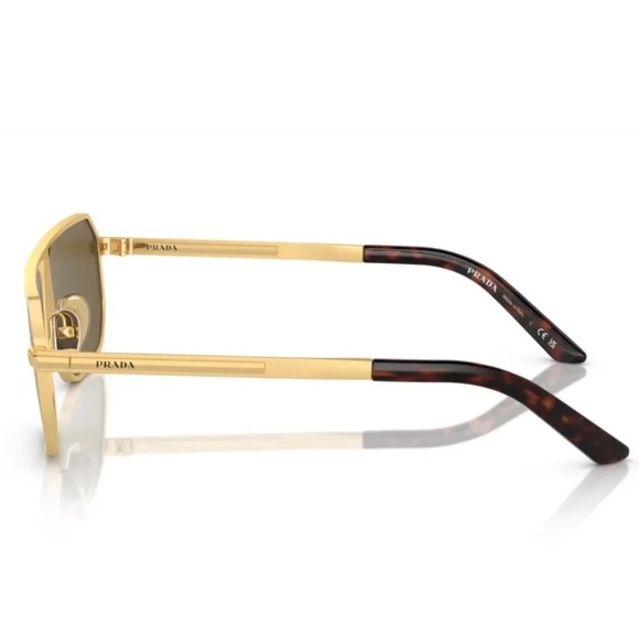 NEW PRADA PILOT PR A53S 1BK01T SUNGLASSES PRA53S 1BK01T GOLD SPR A53 UNISEX - Picture 4 of 5